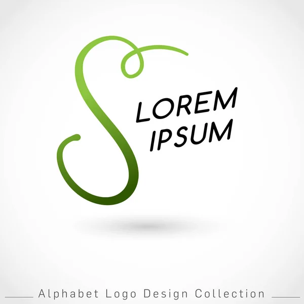 Yazılı Alfabe Logo Tasarım Şablonu Beyaz Arka Plan Izole Vektör — Stok Vektör