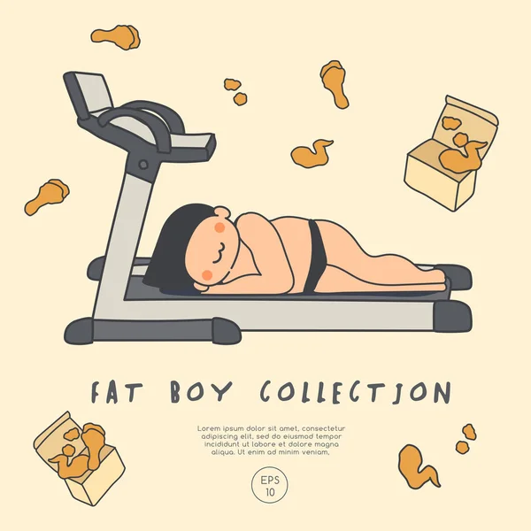Sağlıksız gıdalarla çevrili kaslı adam : Vektör İllüstrasyon