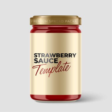 Jam Jar Collection: Siyah yuvarlak etiket şablonu ve açık gri arka planda izole edilmiş altın kapaklı premium cam kap: Vektör Resimleri