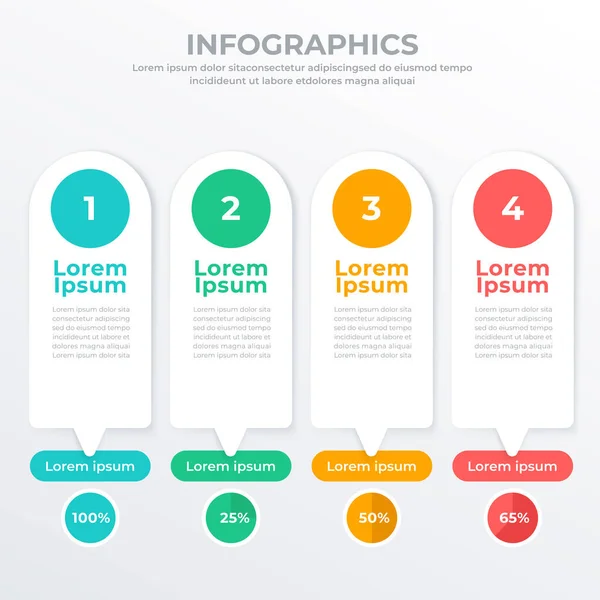 Business Infographic Template Voor Web Banner Brochure Vector Illustration — Stockvector