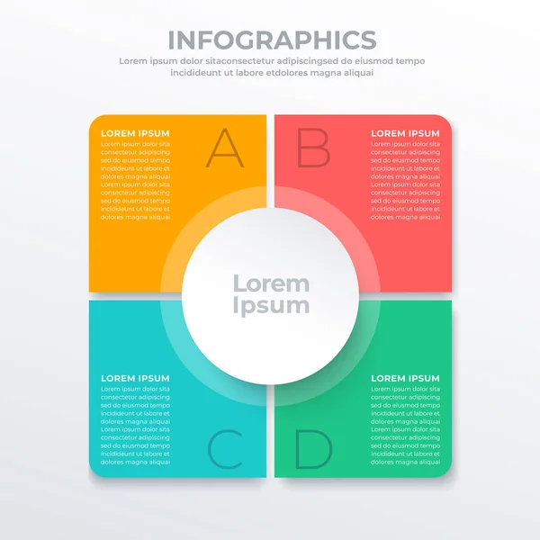 Modèle Infographie Entreprise Pour Web Bannière Brochure Illustration Vectorielle — Image vectorielle