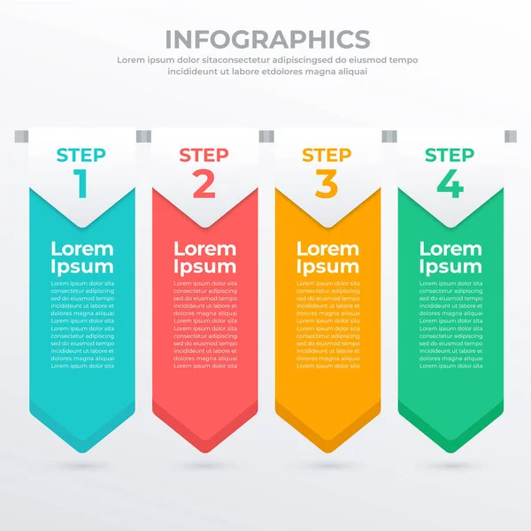 Business Infographic Template Voor Web Banner Brochure Vector Illustration — Stockvector