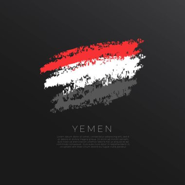 Grunge fırça darbesindeki ulusal bayrak siyah arkaplanda izole edildi: Vektör İllüstrasyonu