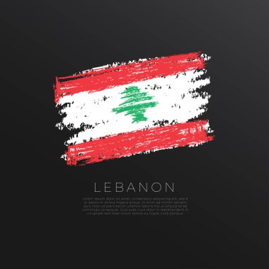 Grunge fırça darbesindeki ulusal bayrak siyah arkaplanda izole edildi: Vektör İllüstrasyonu