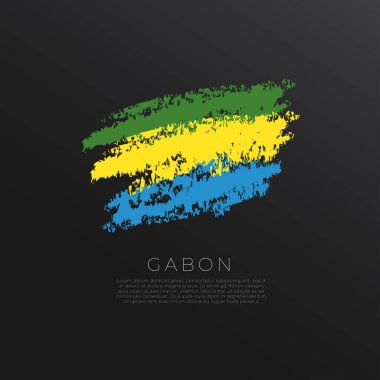 Grunge fırça darbesindeki ulusal bayrak siyah arkaplanda izole edildi: Vektör İllüstrasyonu