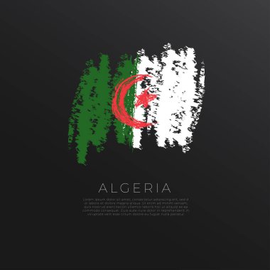 Grunge fırça darbesindeki ulusal bayrak siyah arkaplanda izole edildi: Vektör İllüstrasyonu