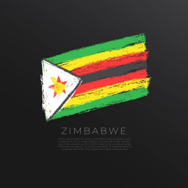 Grunge fırça darbesindeki ulusal bayrak siyah arkaplanda izole edildi: Vektör İllüstrasyonu