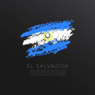 Grunge fırça darbesindeki ulusal bayrak siyah arkaplanda izole edildi: Vektör İllüstrasyonu