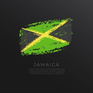 Grunge fırça darbesindeki ulusal bayrak siyah arkaplanda izole edildi: Vektör İllüstrasyonu