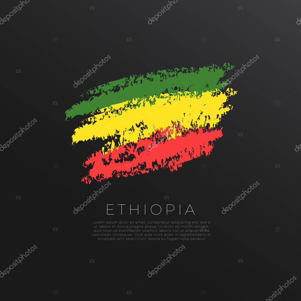National flag in grunge brush stroke isolated on black background : Vector Illustration
