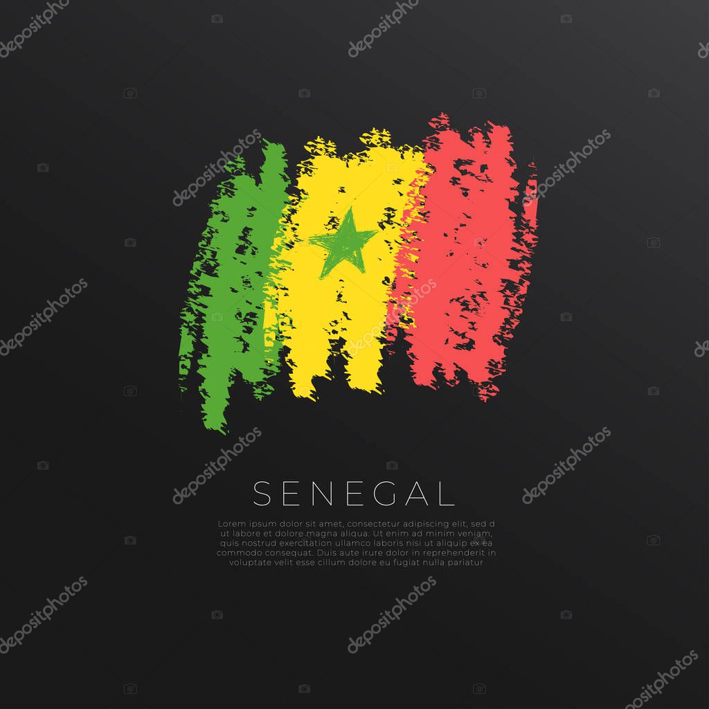 National flag in grunge brush stroke isolated on black background : Vector Illustration