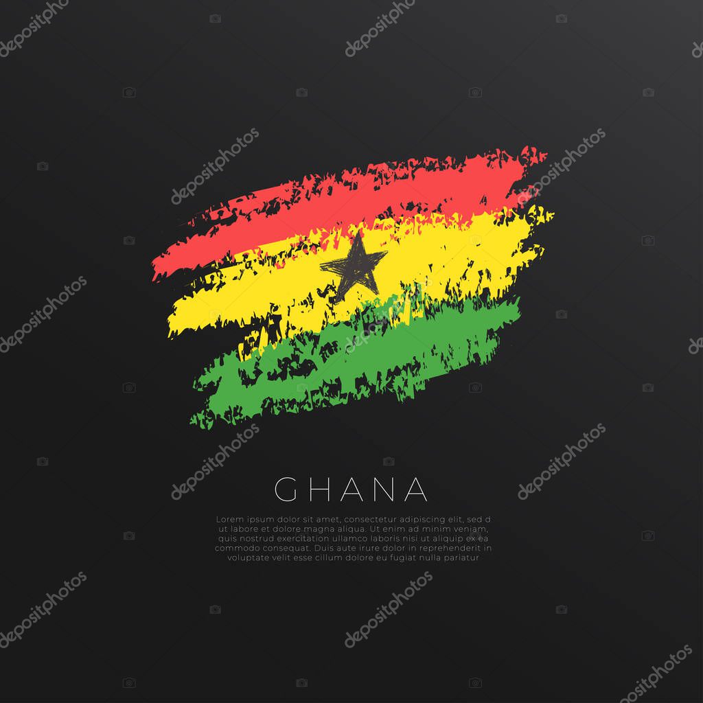 National flag in grunge brush stroke isolated on black background : Vector Illustration