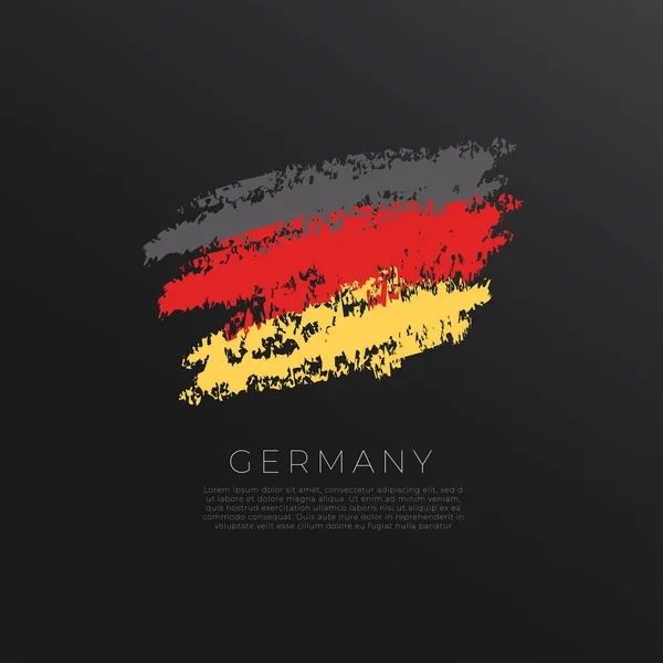 Nationalflagge Grunge Pinselstrich Isoliert Auf Schwarzem Hintergrund Vector Illustration — Stockvektor