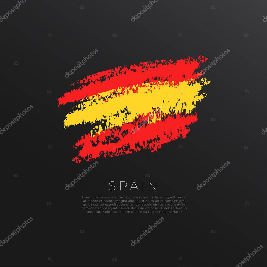 National flag in grunge brush stroke isolated on black background : Vector Illustration