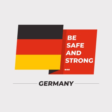 Açık gri arkaplanda izole edilmiş cesaret verici mesajı olan ulusal bayrak simgesi: Vektör Resimleri