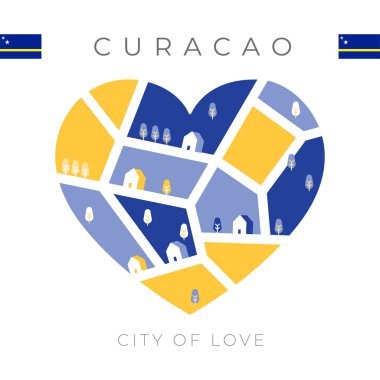 Kalp şeklindeki ulusal bayrak: Vektör İllüstrasyonu