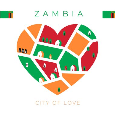 Kalp şeklindeki ulusal bayrak: Vektör İllüstrasyonu