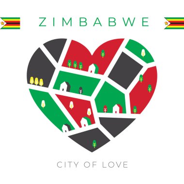 Kalp şeklindeki ulusal bayrak: Vektör İllüstrasyonu