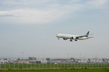 Alliance(Eva Air) uçak İniş pistleri suvarnabhumi Uluslararası Havaalanı Bangkok, Tayland için yıldız. 