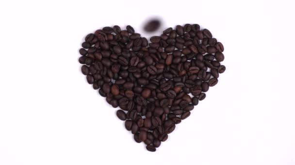 白を基調としたコーヒーハートサイン — ストック動画