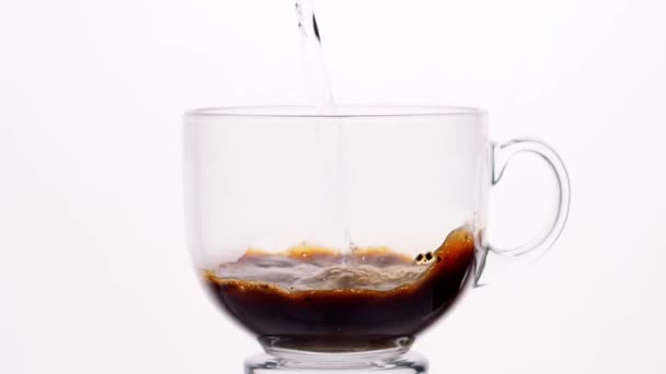 Coffee Pouring Glass Slow Motion — Αρχείο Βίντεο