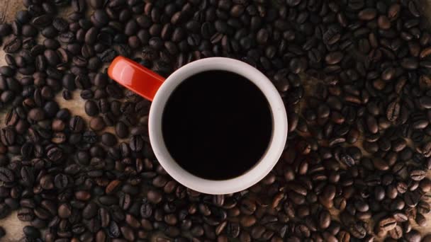 Kávé Csésze Bab Háttér — Stock videók