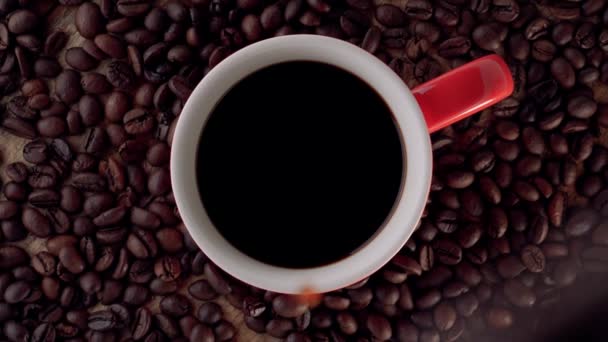 Капли Кофе Падают Чашку Кофе — стоковое видео