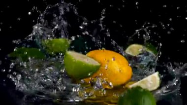 Su Sıçratma 'da limon ve limon.