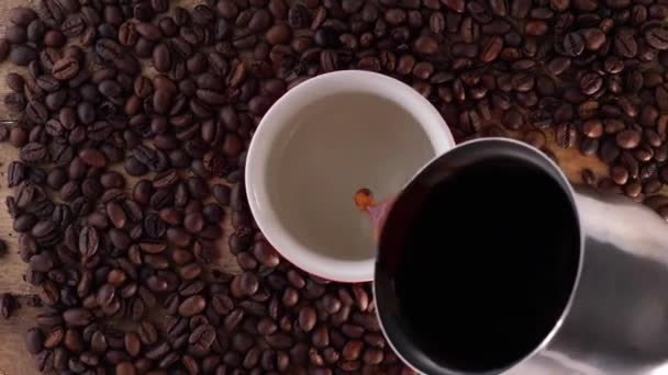 Verser Café Dans Une Tasse — Video