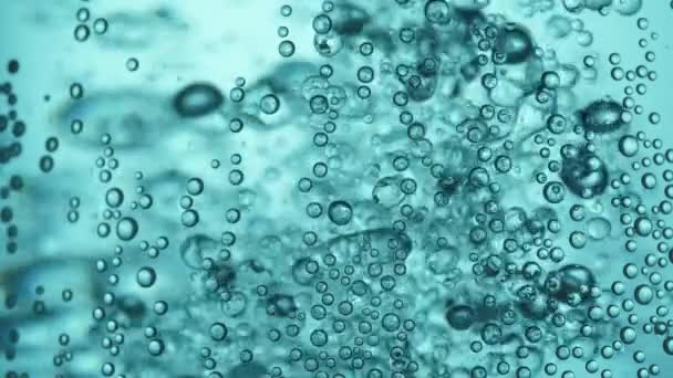 Blauwe Water Bubbels Macro Video — Stockvideo