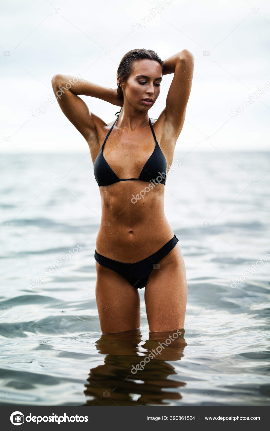 Summertime recreation concept. Beautiful young sexy woman with fit