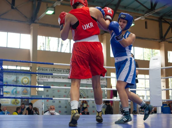 Coupe Ukraine Boxe Chez Les Femmes Élite Championnat Ukraine Boxe — Photo