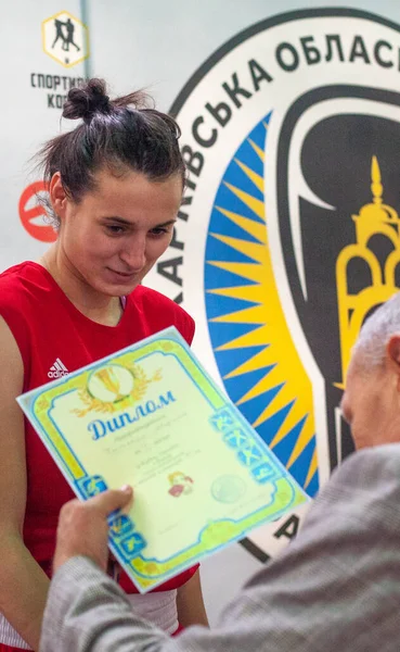 Coupe Ukraine Boxe Chez Les Femmes Élite Championnat Ukraine Boxe — Photo