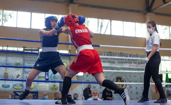 Coupe Ukraine Boxe Chez Les Femmes Élite Championnat Ukraine Boxe — Photo