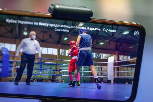 Taça Boxe Ucraniana Entre Mulheres Elite Campeonato Boxe Ucraniano Entre — Fotografia de Stock