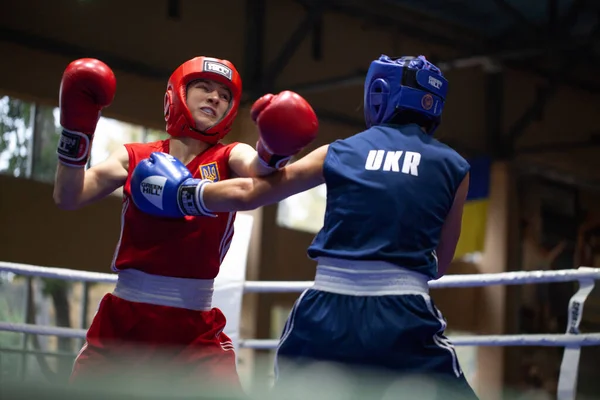 Taça Boxe Ucraniana Entre Mulheres Elite Campeonato Boxe Ucraniano Entre — Fotografia de Stock