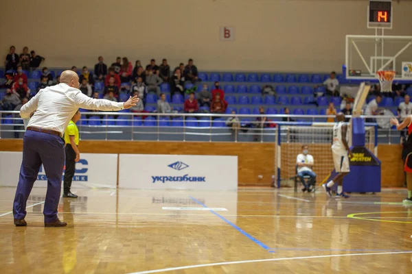 Super League Pari Match Basketballturnering Mellom Lagene Kharkivski Sokoly Cherkaski – stockfoto