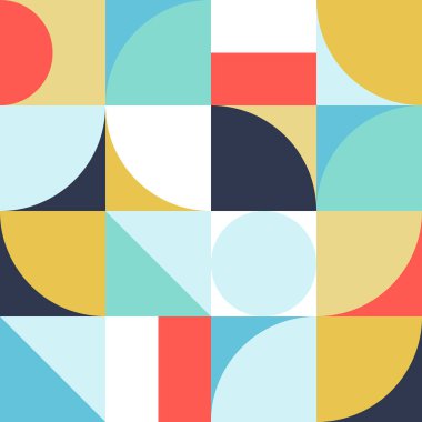 Basit şekiller ve resimler ile geometri minimalist sanat poster. Soyut vektör desen tasarım marka, web reklam, iş, moda, İskandinav tarzı kumaş üzerine, duvar kağıdı yazdırır.