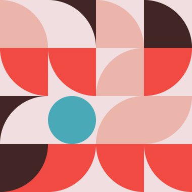 Basit şekiller ve resimler ile geometri minimalist sanat poster. Soyut vektör desen tasarımı için marka, web reklam, iş sunumu, İskandinav tarzı kumaş üzerine, duvar kağıdı yazdırır.