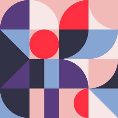 Basit şekiller ve resimler ile geometri minimalist sanat poster. Soyut vektör desen tasarımı için marka, web reklam, iş sunumu, İskandinav tarzı kumaş üzerine, duvar kağıdı yazdırır.