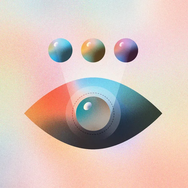 Illustration Numérique Modification Couleur Des Yeux Humains Vision Futuriste Fabriqué — Photo