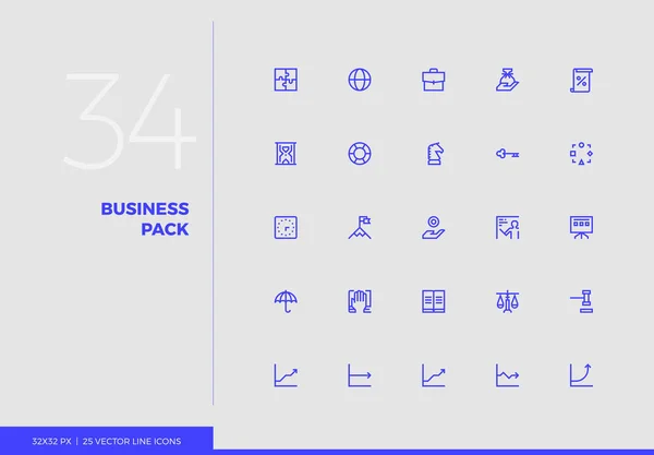 Vector Line Icons Business Pack — Stock Vector