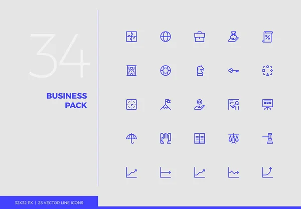 Icônes de ligne vectorielle Business Pack — Image vectorielle