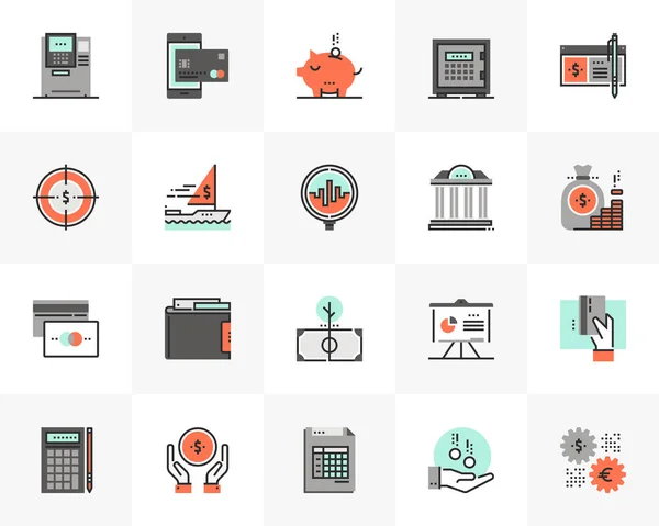 Banking Finance Futuro Next Icons Pack — Stock Vector