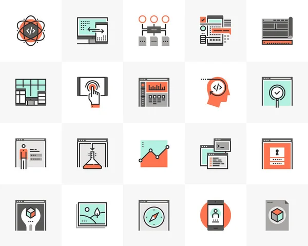 Desarrollo Web Futuro Next Iconos Pack — Vector de stock