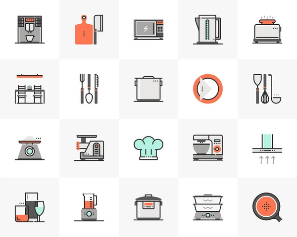 Eletrodomésticos de cozinha Futuro Next Icons Pack — Vetor de Stock