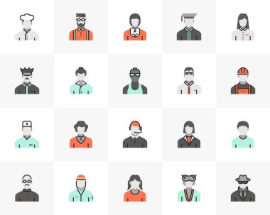 Meslek avatarlar Futuro ileri simgeler paketi
