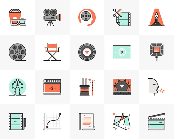 Video productie futuro volgende iconen Pack — Stockvector