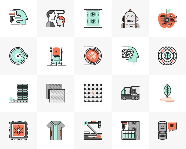 Science-Fi Technology Futuro Next Icons Pack — стоковый вектор