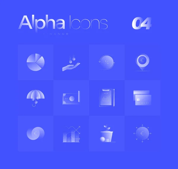 Financiën thema alpha icons set — Stockvector